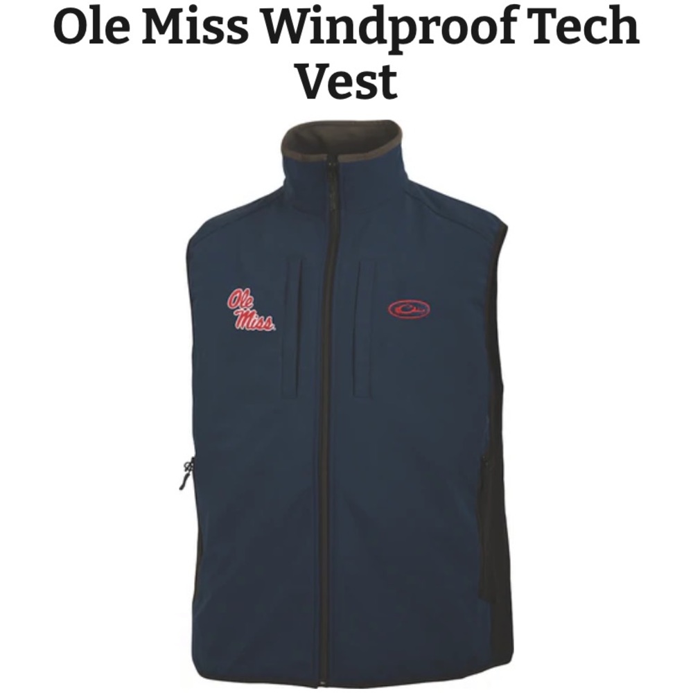 Drake Ole Miss windproof tech vest